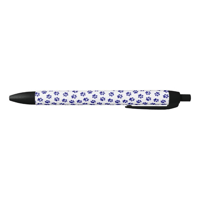 Pattern Of Paws, Dog Paws, Navy Blue Paws Black Ink Pen (Bottom)