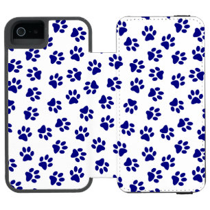 Pattern Of Paws, Dog Paws, Navy Blue Paws Incipio Watson™ iPhone 5 Wallet Case