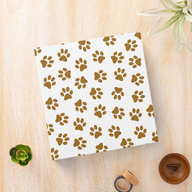 Pattern Of Paws, Dog Paws, Orange Gold Paws Binder (In Situ)