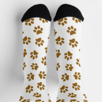 Pattern Of Paws, Dog Paws, Orange Gold Paws