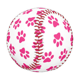 Pattern Of Paws, Dog Paws, Pink Paws Baseball