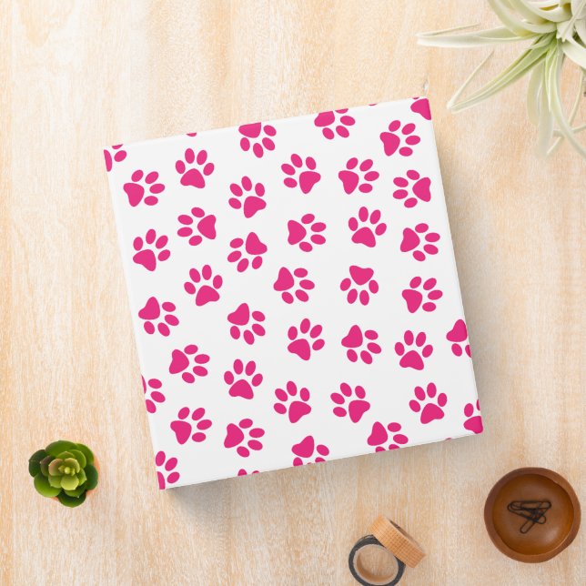 Pattern Of Paws, Dog Paws, Pink Paws Binder (In Situ)