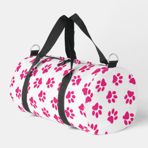 Pattern Of Paws, Dog Paws, Pink Paws Duffle Bag