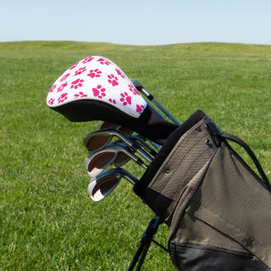 Pattern Of Paws, Dog Paws, Pink Paws Golf Head Cover