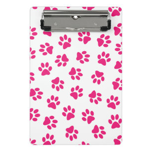 Pattern Of Paws, Dog Paws, Pink Paws Mini Clipboard