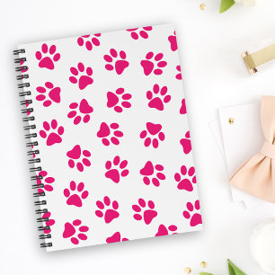 Pattern Of Paws, Dog Paws, Pink Paws Notebook