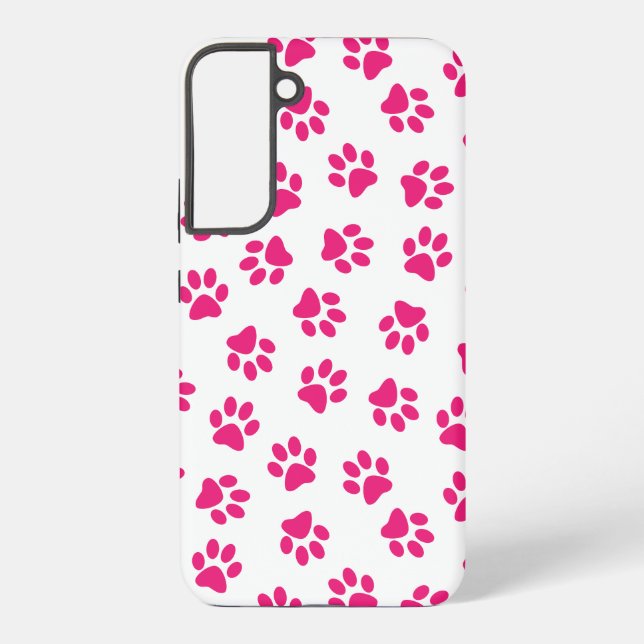 Pattern Of Paws, Dog Paws, Pink Paws Samsung Galaxy S22+ Case (Back)