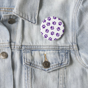 Pattern Of Paws, Dog Paws, Purple Paws 2 Inch Round Button