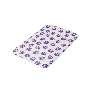 Pattern Of Paws, Dog Paws, Purple Paws Bath Mat