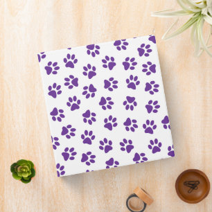 Pattern Of Paws, Dog Paws, Purple Paws Binder
