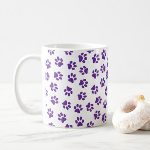 Pattern Of Paws, Dog Paws, Purple Paws Coffee Mug
