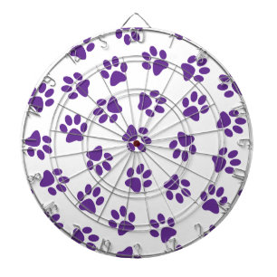 Pattern Of Paws, Dog Paws, Purple Paws Dartboard
