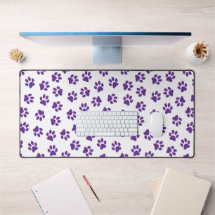 Pattern Of Paws, Dog Paws, Purple Paws Desk Mat