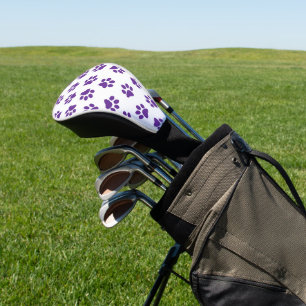 Pattern Of Paws, Dog Paws, Purple Paws Golf Head Cover