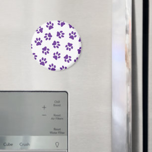 Pattern Of Paws, Dog Paws, Purple Paws Magnet