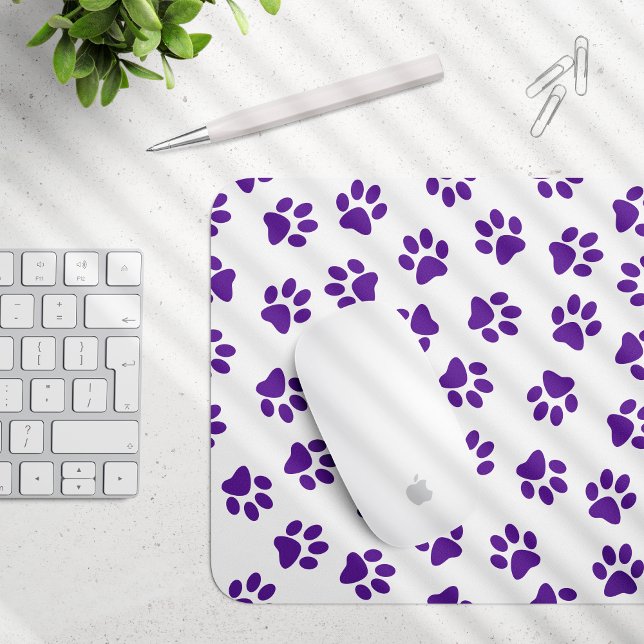 Pattern Of Paws, Dog Paws, Purple Paws Mouse Pad (Creator Uploaded)