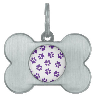 Pattern Of Paws, Dog Paws, Purple Paws Pet ID Tag