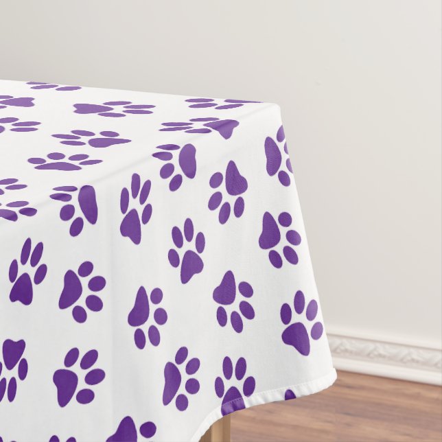 Pattern Of Paws, Dog Paws, Purple Paws Tablecloth (In Situ)