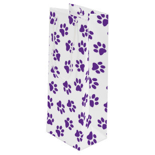 Pattern Of Paws, Dog Paws, Purple Paws Wine Gift Bag