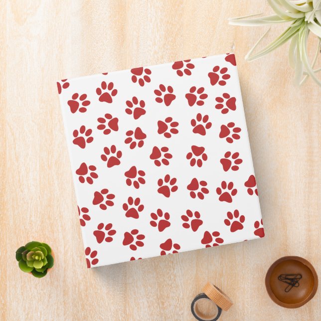 Pattern Of Paws, Dog Paws, Red Paws Binder (In Situ)