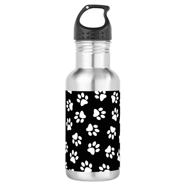 Pattern Of Paws, Dog Paws, White Paws 532 Ml Water Bottle (Front)