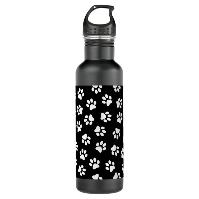 Pattern Of Paws, Dog Paws, White Paws 710 Ml Water Bottle (Front)