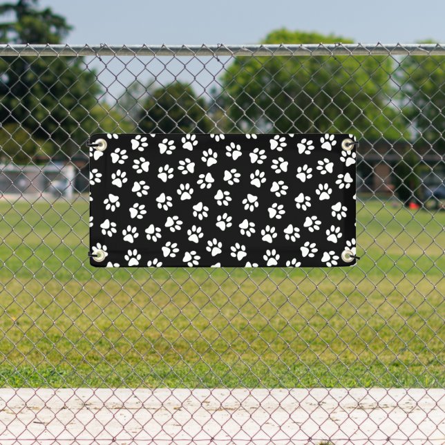 Pattern Of Paws, Dog Paws, White Paws Banner (Insitu)