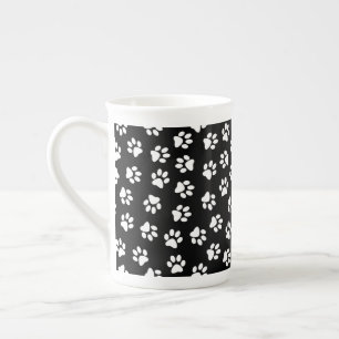 Pattern Of Paws, Dog Paws, White Paws Bone China Mug