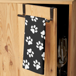 Pattern Of Paws, Dog Paws, White Paws Kitchen Towel