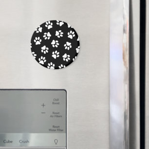 Pattern Of Paws, Dog Paws, White Paws Magnet