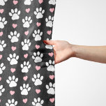 Pattern Of Paws, Dog Paws, White Paws, Pink Hearts Scarf<br><div class="desc">Cute,  fun and adorable pattern with white paws and pink hearts. Modern and trendy gift,  perfect for the dog lover in your life.</div>