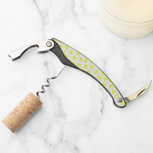 Pattern Of Paws, Dog Paws, Yellow Paws Corkscrew (Front)