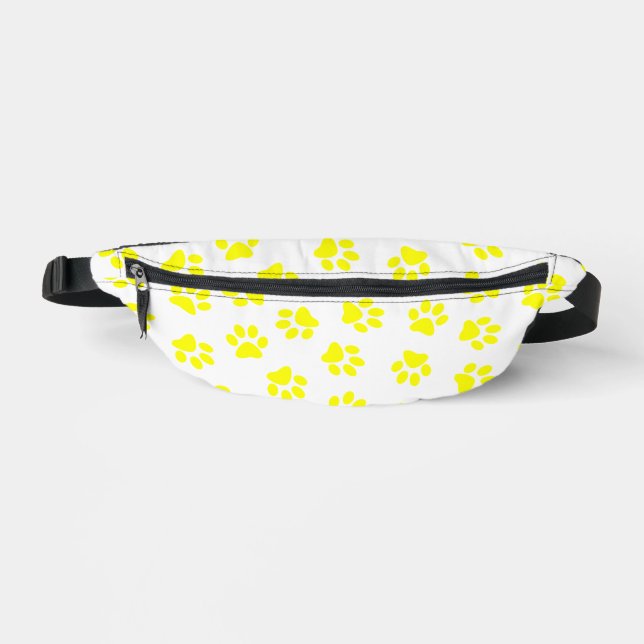 Pattern Of Paws, Dog Paws, Yellow Paws Fanny Pack (Front)