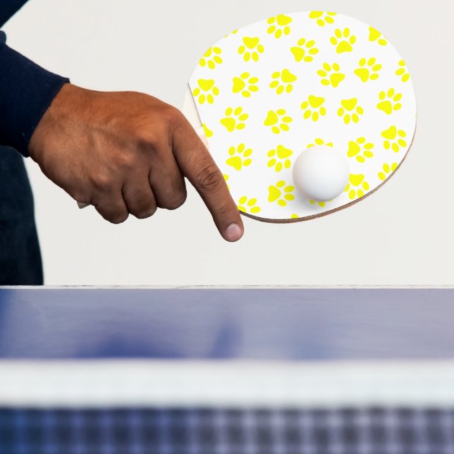 Pattern Of Paws, Dog Paws, Yellow Paws Ping Pong Paddle (Insitu)
