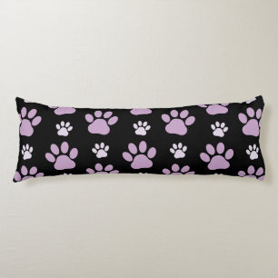 Pattern Of Paws, Lilac Paws, Dog Paws, Paw Prints Body Pillow