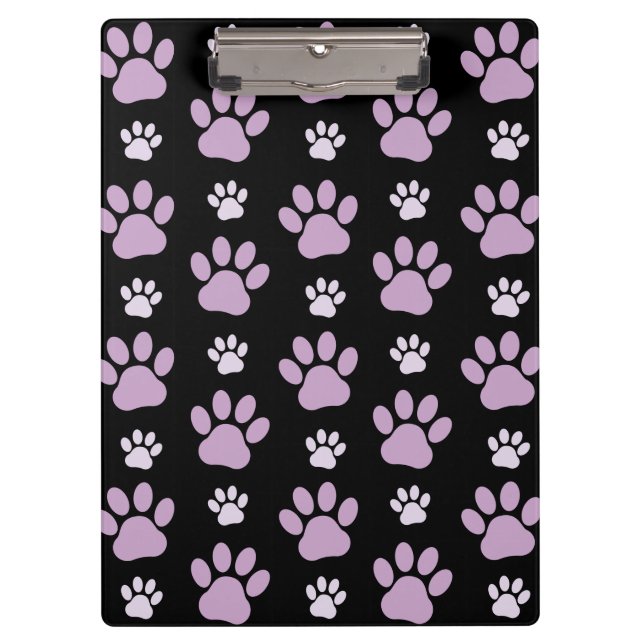 Pattern Of Paws, Lilac Paws, Dog Paws, Paw Prints Clipboard (Front)