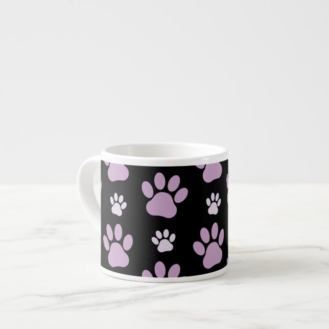 Pattern Of Paws, Lilac Paws, Dog Paws, Paw Prints Espresso Cup (Front Left)