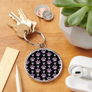 Pattern Of Paws, Lilac Paws, Dog Paws, Paw Prints Keychain