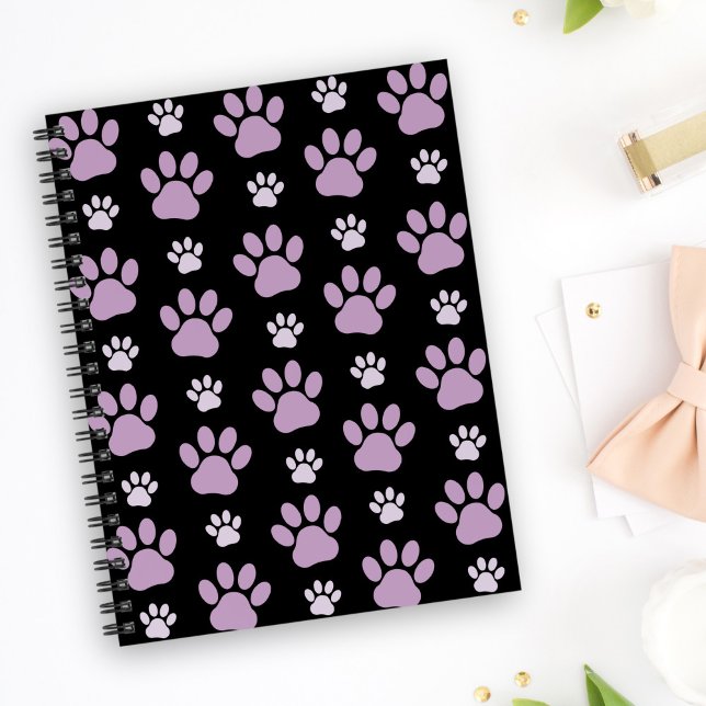 Pattern Of Paws, Lilac Paws, Dog Paws, Paw Prints Notebook (Creator Uploaded)