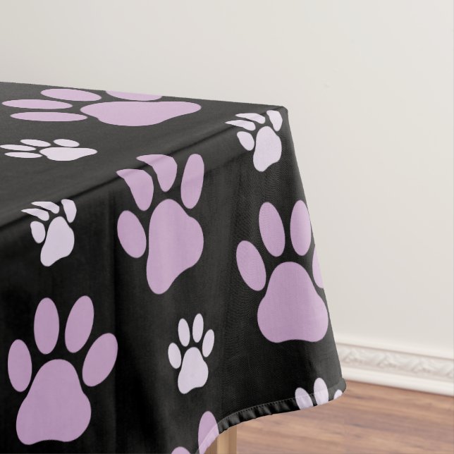 Pattern Of Paws, Lilac Paws, Dog Paws, Paw Prints Tablecloth (In Situ)