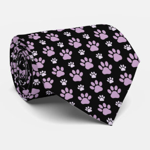 Pattern Of Paws, Lilac Paws, Dog Paws, Paw Prints Tie