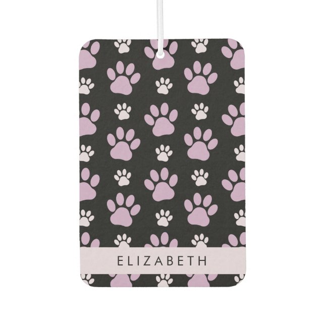 Pattern Of Paws, Lilac Paws, Dog Paws, Your Name Air Freshener (Front)