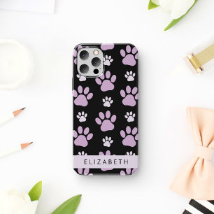 Pattern Of Paws, Lilac Paws, Dog Paws, Your Name iPhone 16 Case