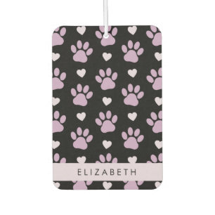 Pattern Of Paws, Lilac Paws, Hearts, Your Name Air Freshener