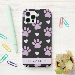 Pattern Of Paws, Lilac Paws, Hearts, Your Name iPhone 12 Pro Case