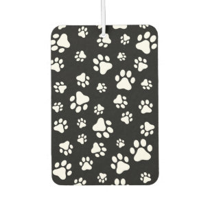Pattern Of Paws, Paw Prints, Black and White Air Freshener