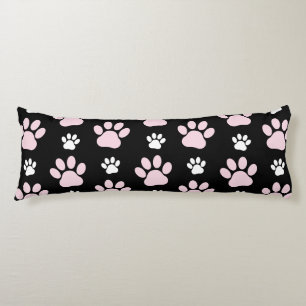 Pattern Of Paws, Pink Paws, Dog Paws, Animal Paws Body Pillow