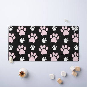 Pattern Of Paws, Pink Paws, Dog Paws, Animal Paws Desk Mat