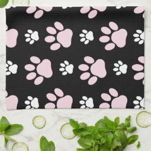 Pattern Of Paws, Pink Paws, Dog Paws, Animal Paws Kitchen Towel