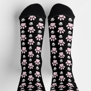 Pattern Of Paws, Pink Paws, Dog Paws, Animal Paws Socks